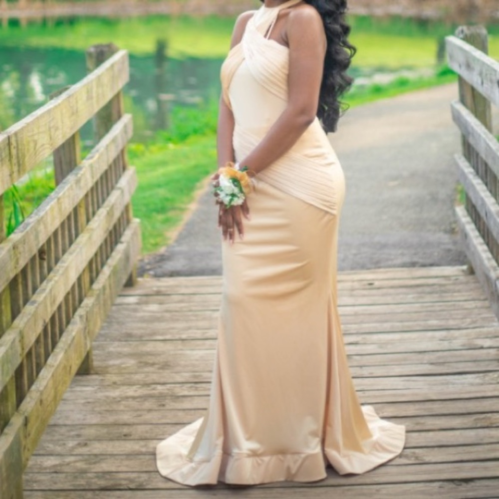Champagne Mermaid Prom Dress